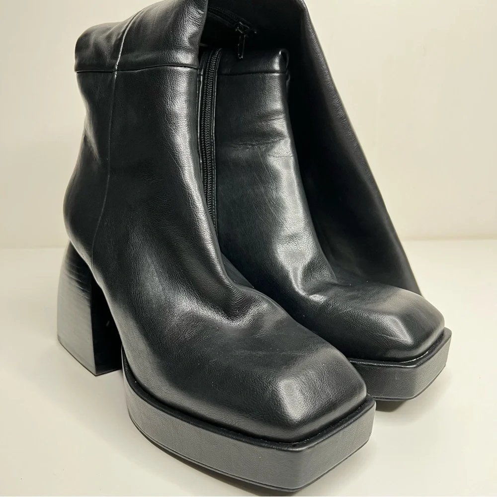 Jeffrey Campbell Black Over-the-Knee Platform Boots